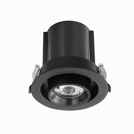 Св-к встр. Черный LED 1*12W 3000K 900Lm Ra80 24° IP20 D90xH92 180-240V ST702.338.12 - фото