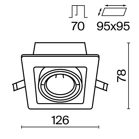 Встраиваемый светильник Technical Metal Modern DL008-2-01-B - фото