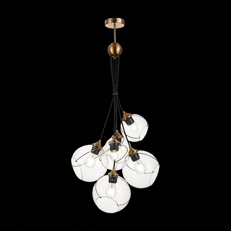 Светильник подвесной Золотистый/Прозрачный E27 6*60W SLE103103-06 - фото