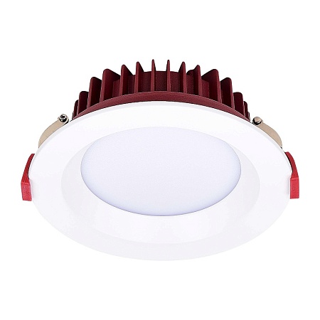 Св-к встр. Белый LED 1*18W 3000K 1 440Lm Ra80 100° IP44 D140xH52 100-240VV ST752.538.18 - фото