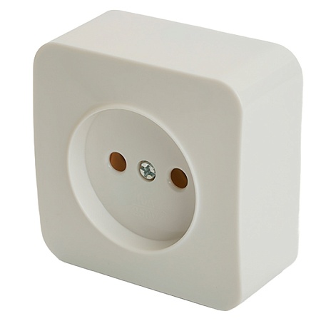 Розетка 1-местная б/з открытой установки, STEKKER, 250В, 10А, IP20, серия София, белый, MST10-11-01 - фото