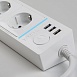 Розеточный блок 4-х местный + 3 USB белый WL20-04-03 - фото