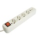 Удлинитель 4-местный с/з с выключ. STEKKER HM071-41-05 3x1мм2, 5м, 250В, 16А, 1USB+2C, 2.4A, сер Home, белый - фото