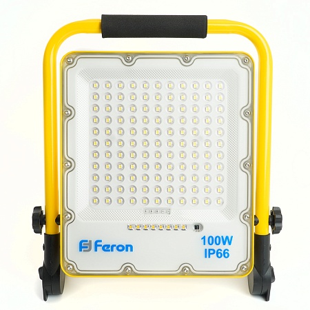 Светодиодный прожектор Feron LL-952 переносной с зарядным устройством IP66 100W 6400K - фото