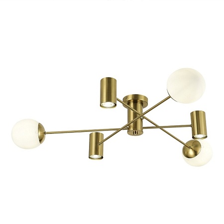 Светильник потолочный Латунь/Белый GU10+E27 3+3*5+60W SLE1105-302-06 - фото