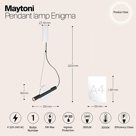 Подвесной светильник Maytoni Enigma MOD150PL-L5W3K - фото