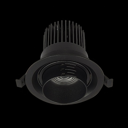 Св-к встр. Zoom Черный LED 1*12W 4000K 960Lm Ra90 15°-60° IP20 D115xH95 170-240V ST701.448.12 - фото