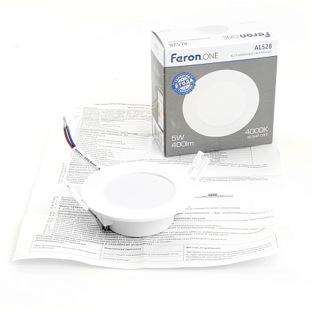 Светодиодный светильник Feron.ONE AL528 встраиваемый 5W 4000K белый - фото