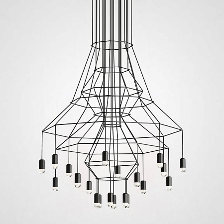 Люстра Via Wireflow Chandelier Polyhedral 0315 Suspension Lamp Imperiumloft 75118-22 - фото