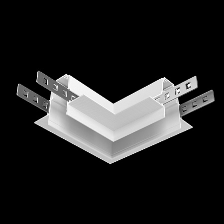 Коннектор угловой Exility встраиваемый под ГКЛ 12,5мм, белый - фото