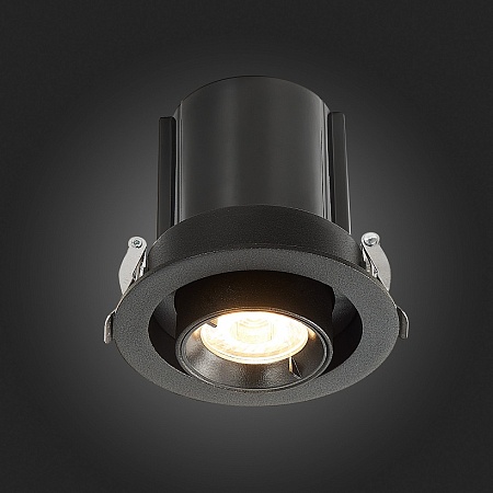 Св-к встр. Черный LED 1*12W 3000K 900Lm Ra80 24° IP20 D90xH92 180-240V ST702.338.12 - фото