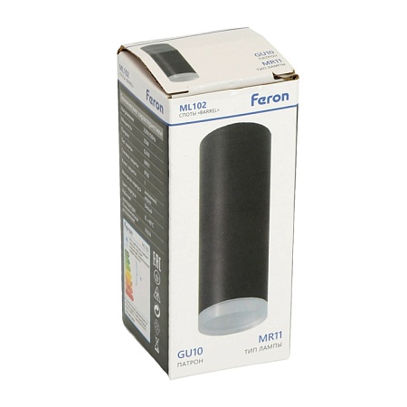 Светильник потолочный Feron ML102 Barrel MR11 GU10 35W 230V, черный - фото