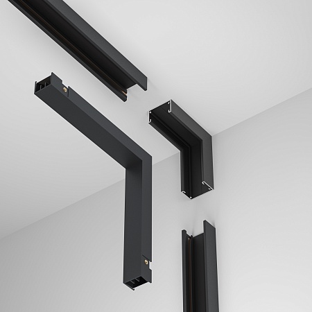 Коннектор угловой внутренний, накладной Basity, черный - фото