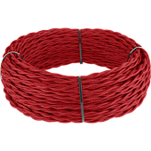 Ретро кабель витой 3х2,5 красный 20 м (под заказ) Ретро кабель витой  3х2,5  (красный)
