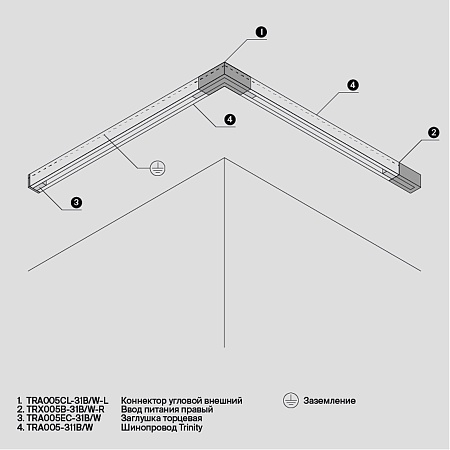 Трековая система Technical накладная трехфазная чёрная 300x300x300 TS-Z-300-TR108-3-10W3K-B