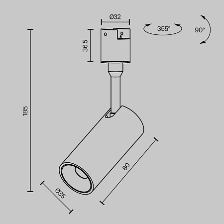 Трековый светильник Technical TR163-1-5W3K-M-B - фото