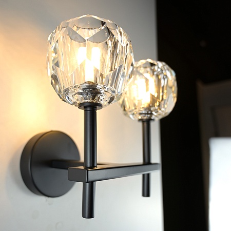 Бра Boule De Cristal Double Sconce Brass Черный Imperiumloft 178385-22 - фото