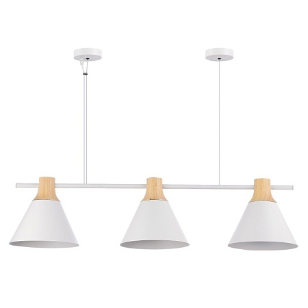 Светильник подвесной Белый/Белый, Светлое дерево E27 3*60W SLE125103-03 - фото