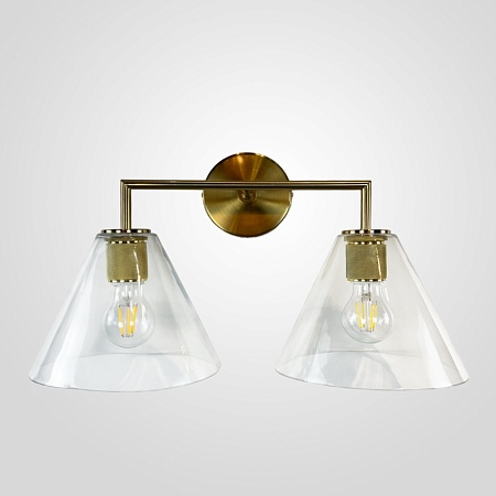 Бра Rh Utilitaire Funnel Shade Double Sconce Brass Imperiumloft 123267-22 - фото