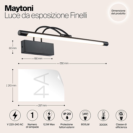 Подсветка Maytoni Finelli MIR004WL-L12B - фото