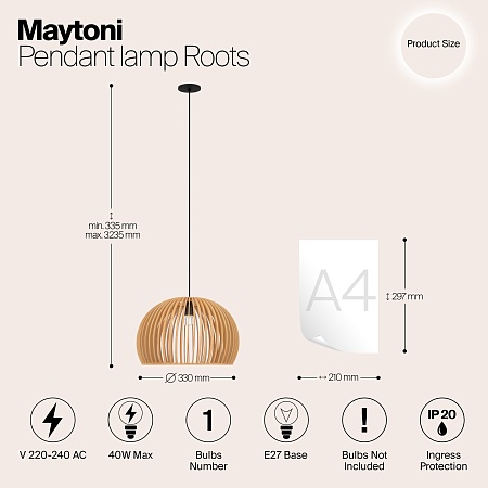 Подвесной светильник Maytoni MOD195PL-01W - фото