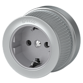 Розетка с заземлением и шторками бронзовый ретро WL19-10-02