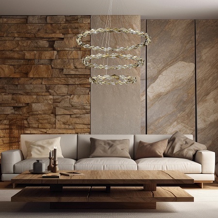 Люстра подвесная ST-Luce Золотистый/Прозрачный,Янтарный LED 1*45W 3000K SL6009.203.02 - фото