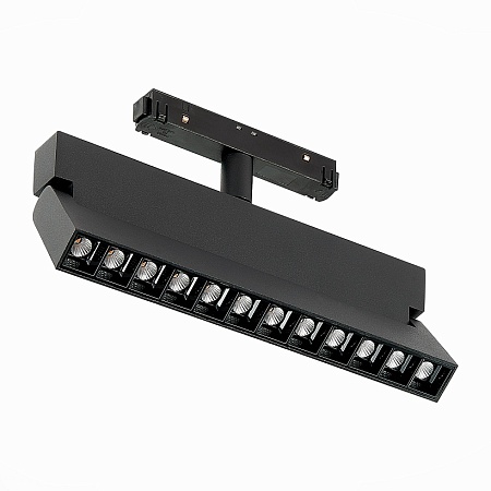 Магнитный трековый светильник Черный LED 1*12W 3000K 1 009Lm Ra>80 36° IP20 L219xW22xH1 ST362.436.12 - фото