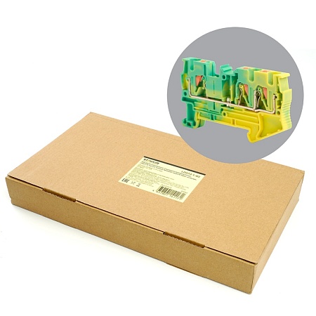 Зажим пружинный, 3-проводной проходной ЗНИ - 4 ,JXB PT 4  TW , желтый, зеленый LD573-1-40 - фото