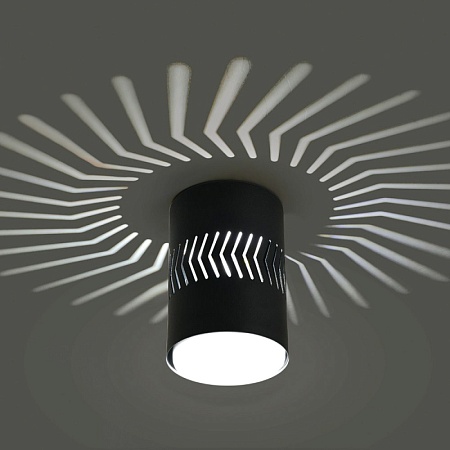 Светильник потолочный Feron HL352 12W, 230V, GX53 и подсветка 1W, 4000K, черный - фото