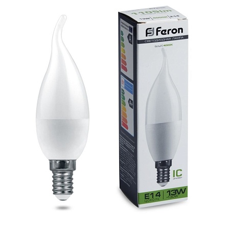 Лампа светодиодная Feron LB-970 Свеча на ветру E14 13W 175-265V 4000K - фото