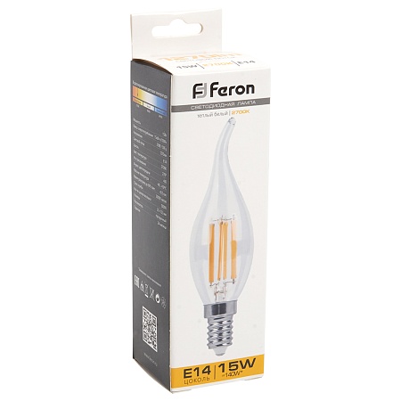 Лампа светодиодная Feron LB-718 Свеча на ветру E14 15W 230V 2700K - фото