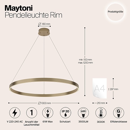 Подвесной светильник Maytoni MOD058PL-L54BS3K - фото