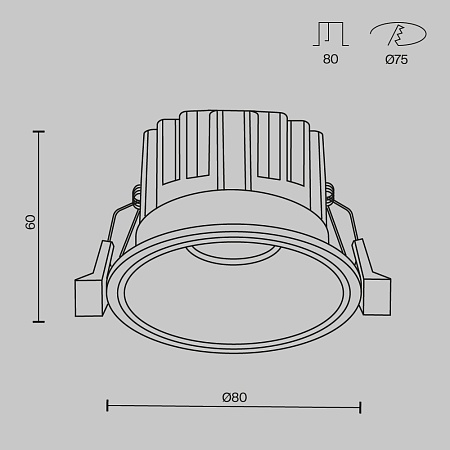 Встраиваемый светильник Technical Round DL058-12W3K-BS - фото