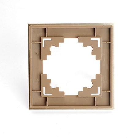 Рамка 1-местная, металл, STEKKER, MFR00-7001-02, серия Катрин, шампань - фото