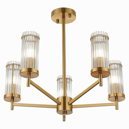 Люстра потолочная ST-Luce Латунь/Прозрачный E14 5*60W SL1233.302.05 - фото