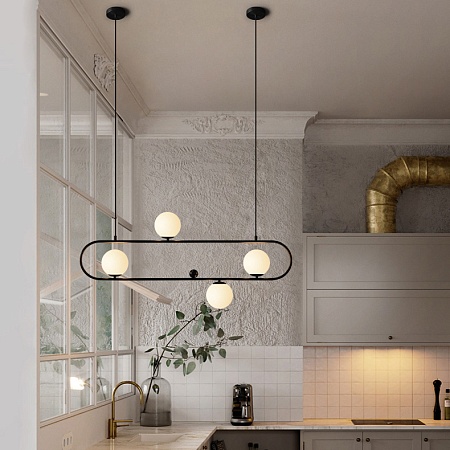 Подвесной Реечный Светильник Hoop L120 Латунь Imperiumloft 177907-26 - фото