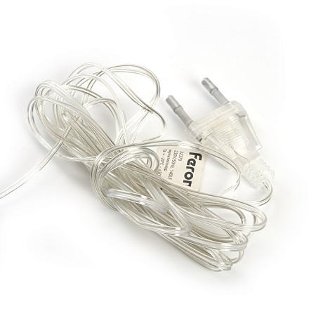 Светодиодная гирлянда Feron CL90  7 веток (2м) + 1.5м 230V мультиколор, c питанием от сети, прозрачный шнур - фото