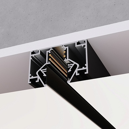 ST1047.429.02 Профиль для монтажа 48 под натяж. потолок ST-Luce Черный L2000мм (Заглуш внеш 2 в ком) SKYLINE 48 - фото