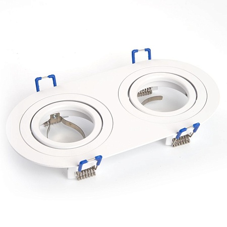 Светильник потолочный встраиваемый, DL2812 MR16 50W G5.3 "овал", белый - фото