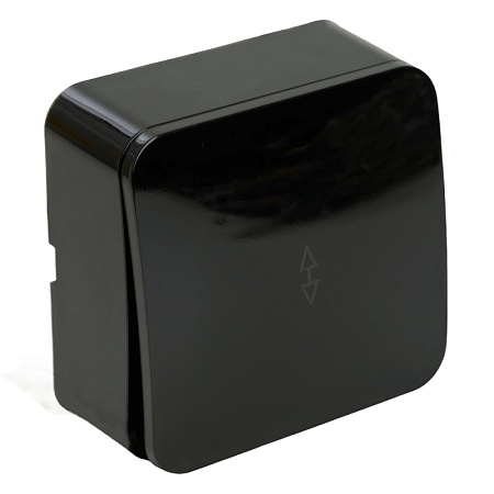 Переключатель открытой установки 1-клавишный, STEKKER, 250В, 10А, IP20, серия София, черный, MSW10-12-02 - фото