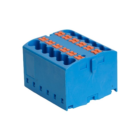 Зажим блочный (групп) для распред.тока нагрузки push-in на 12 точек, сеч 2,5 мм2, 450V, 24А, синий LD580 PTFIX 12/25 - фото