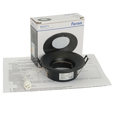 Светильник встраиваемый Feron DL3111 потолочный MR16 G5.3 черный - фото