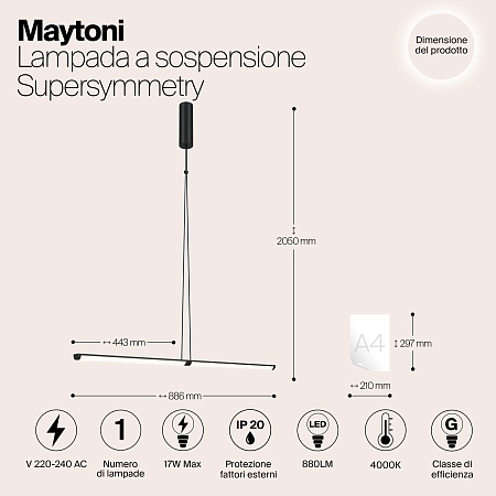 Подвесной светильник Maytoni Supersymmetry P096PL-L11BK - фото