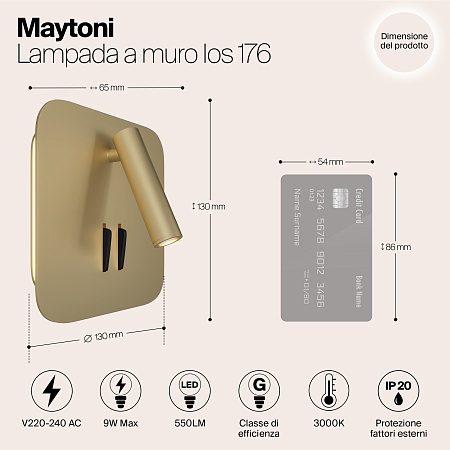 Настенный светильник (бра) Technical Ios 176 C175-WL-01-6W-MG - фото