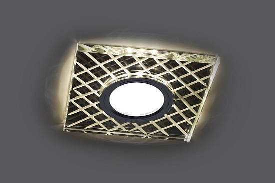 Светильник встраиваемый с LED подсветкой Feron CD984 потолочный MR16 G5.3 прозрачный, хром - фото