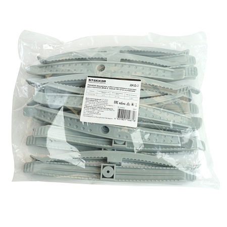 Держатель кабеля для прямого монтажа двусторонний ДКД-2 STEKKER PMHR2G, серый (20шт в упак) - фото
