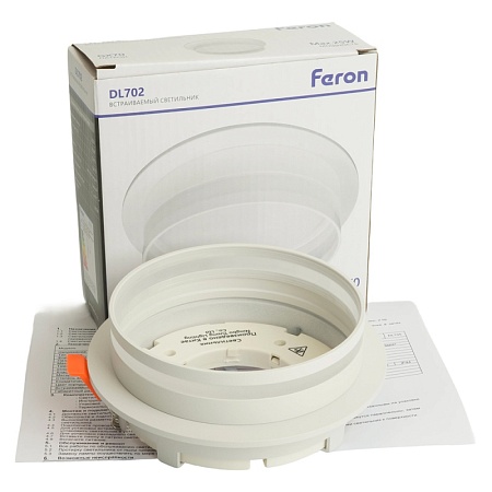 Светильник встраиваемый Feron DL702 LUNA потолочный GX70 белый круг - фото