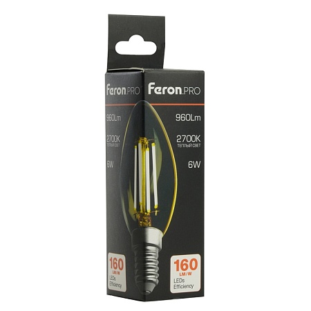 Лампа светодиодная Feron.PRO LB-1206 Свеча E14 960LM 6W 175-265V 2700K - фото