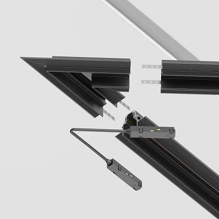 Угол-соединитель 45° Gravity встраиваемый черный - фото